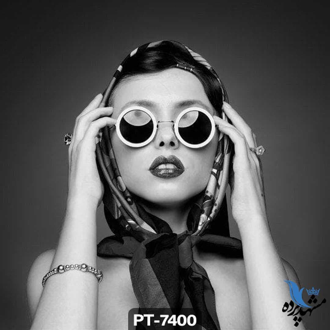 پوستر دیواری طرح چهره دختر با روسری سیاه سفید کد PT-7400 — تصویر ۲