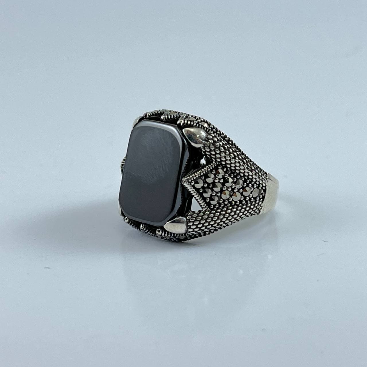 انگشتر نقره ترک با سنگ اونیکس (AM.125) — تصویر ۵