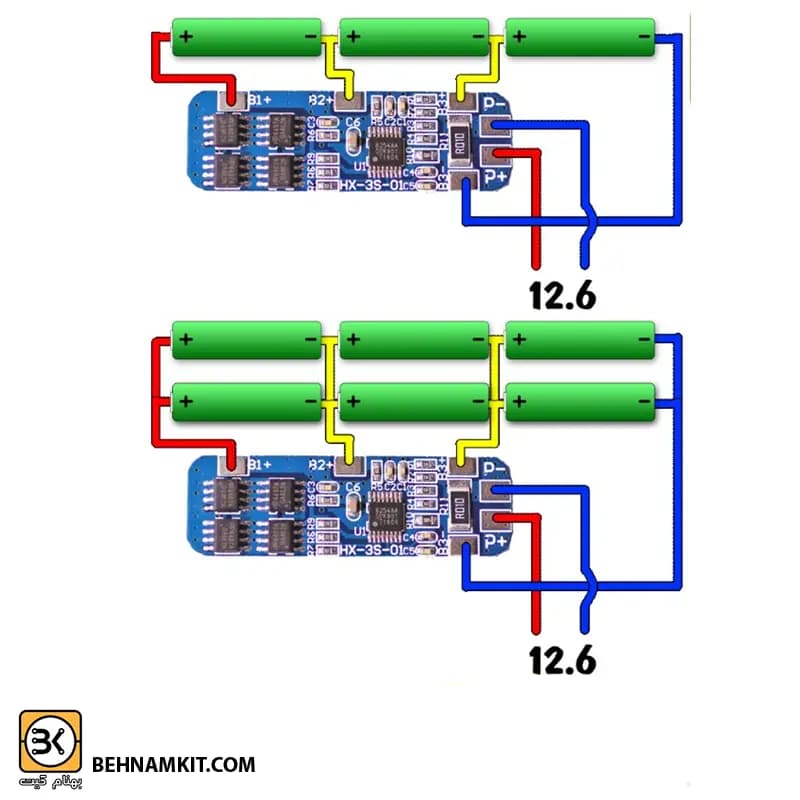 ماژول شارژ باطری لیتیوم Charge ۳ Cell ۱۰A — تصویر ۲