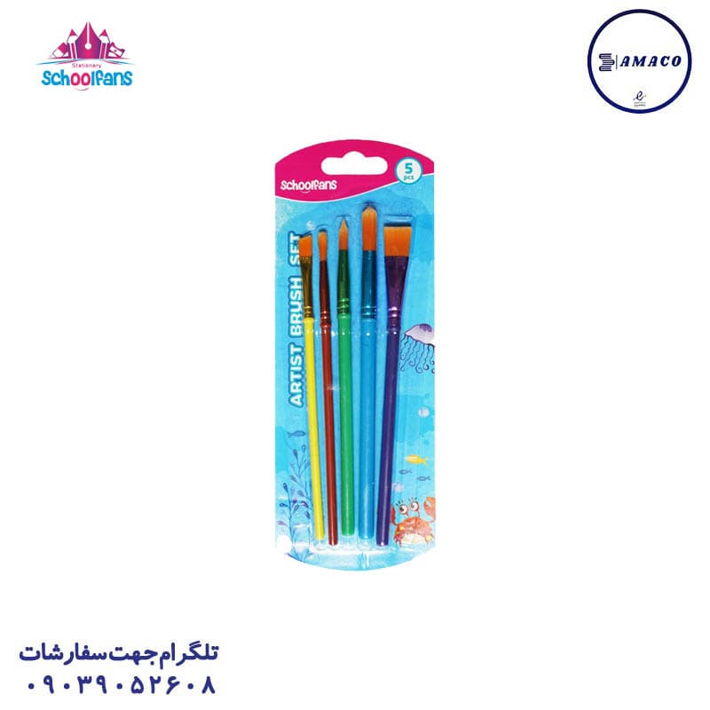 اسکول فنز – ست قلمو نقاشی گرد و تخت 92424