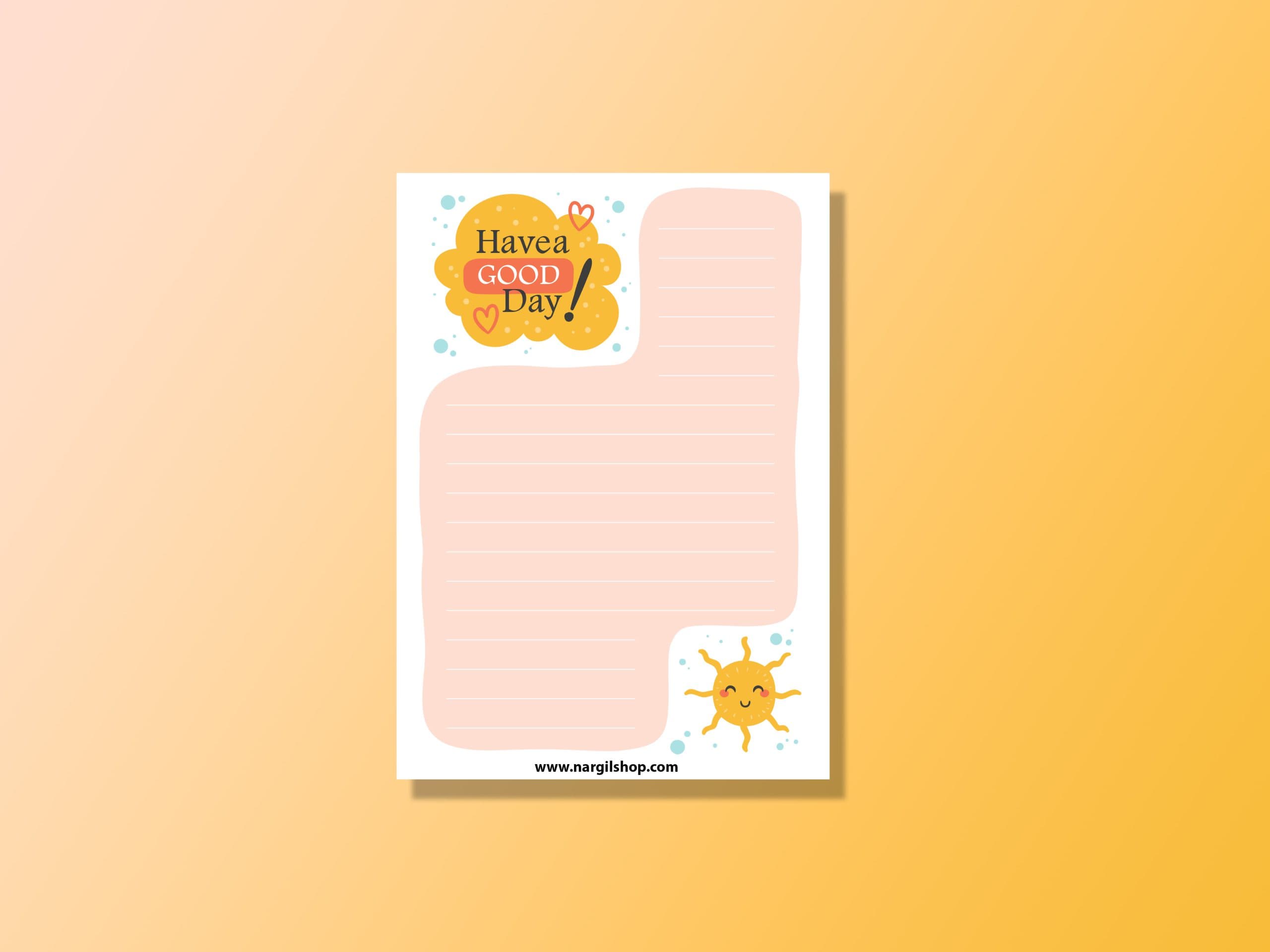 برگه های یادداشت مدل روز خوبی داشته باشی! 05 | Have a good day Note Paper 05