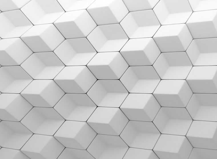 پوستر دیواری سه بعدی مربع های برجسته سفید کد 3D-023 — تصویر ۲