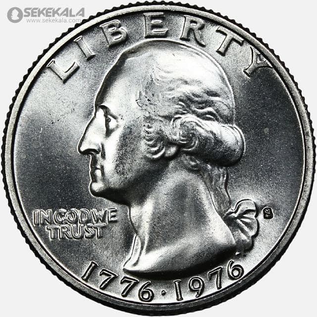 سکه کوارتر نقره یادبودی آمریکا 1976 S (دویستمین سالگرد استقلال)(UNC) — تصویر ۲
