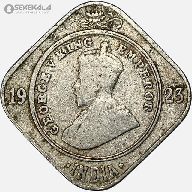سکه 2 آنه هند مستعمره بریتانیا 1923 (جرج پنجم)