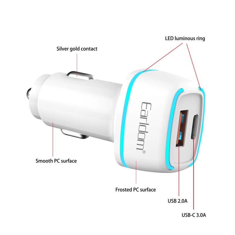 شارژر فندکی 20 وات ارلدام ES-CC11 — تصویر ۳