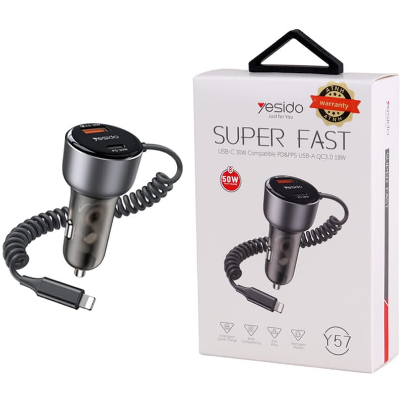 شارژر فندکی 30 وات یسیدو Y57