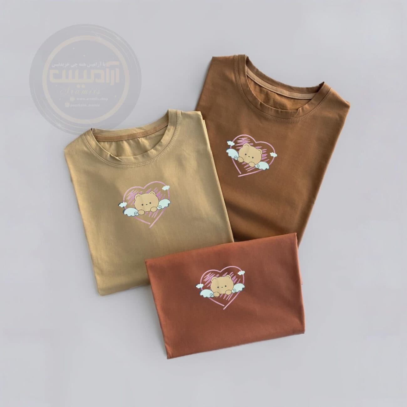 تیشرت باکسی خرس و قلب — تصویر ۶