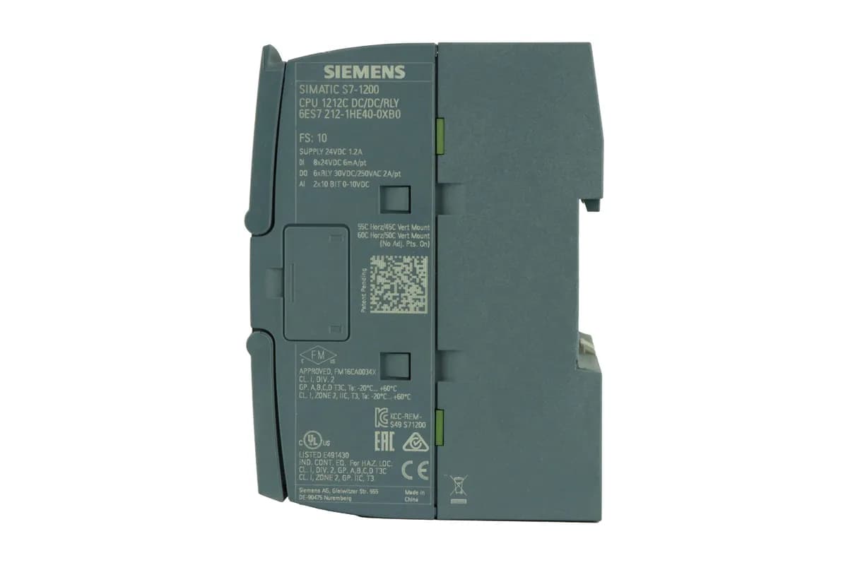 PLC زیمنس 1212C DC/DC/Relay HEکد فنی 6ES7212-1HE40-0XB0 — تصویر ۲