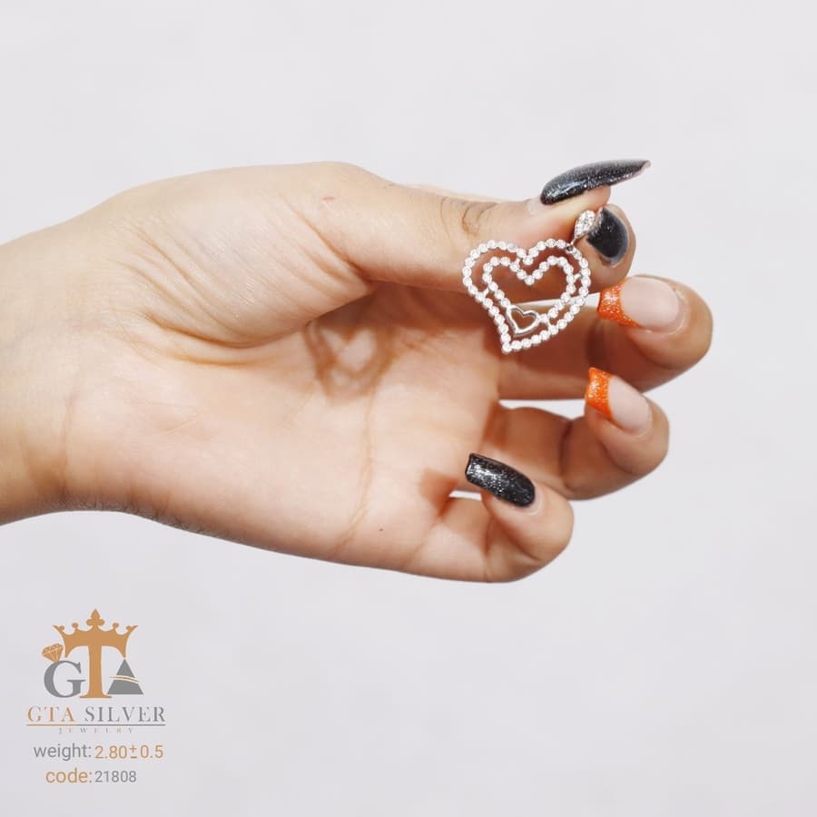 مدال نقره میکرو قلبی کد 21808 — تصویر ۳
