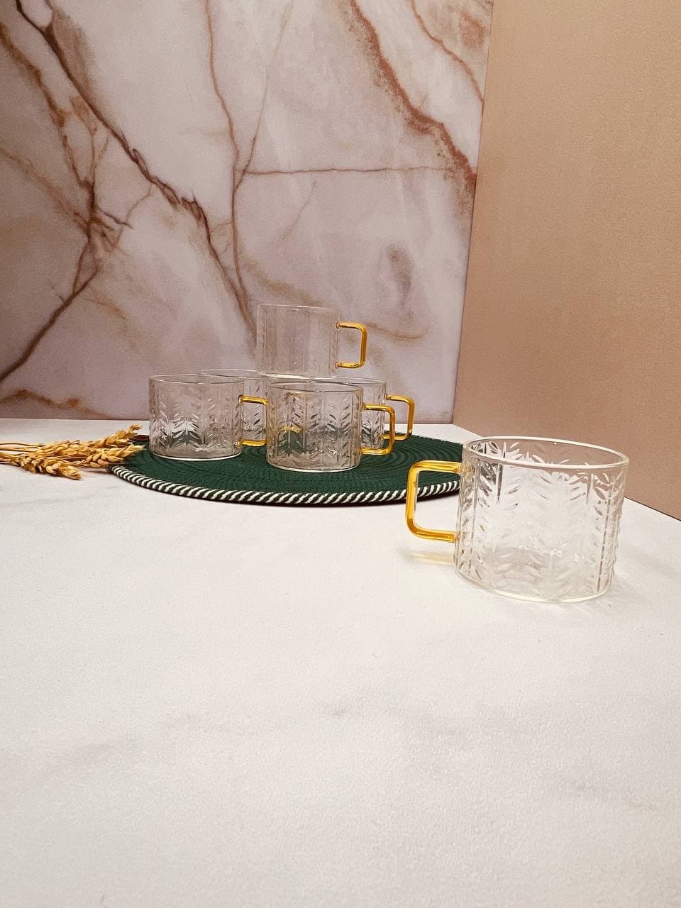 قهوه خوری پیرکس دسته طلایی ABC8 — تصویر ۴