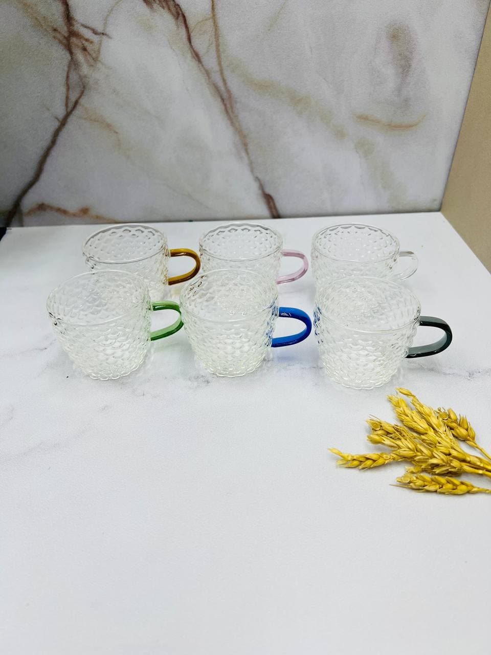 قهوه خوری پیرکس آنتی شوک دسته 6 رنگ ABC2 — تصویر ۳