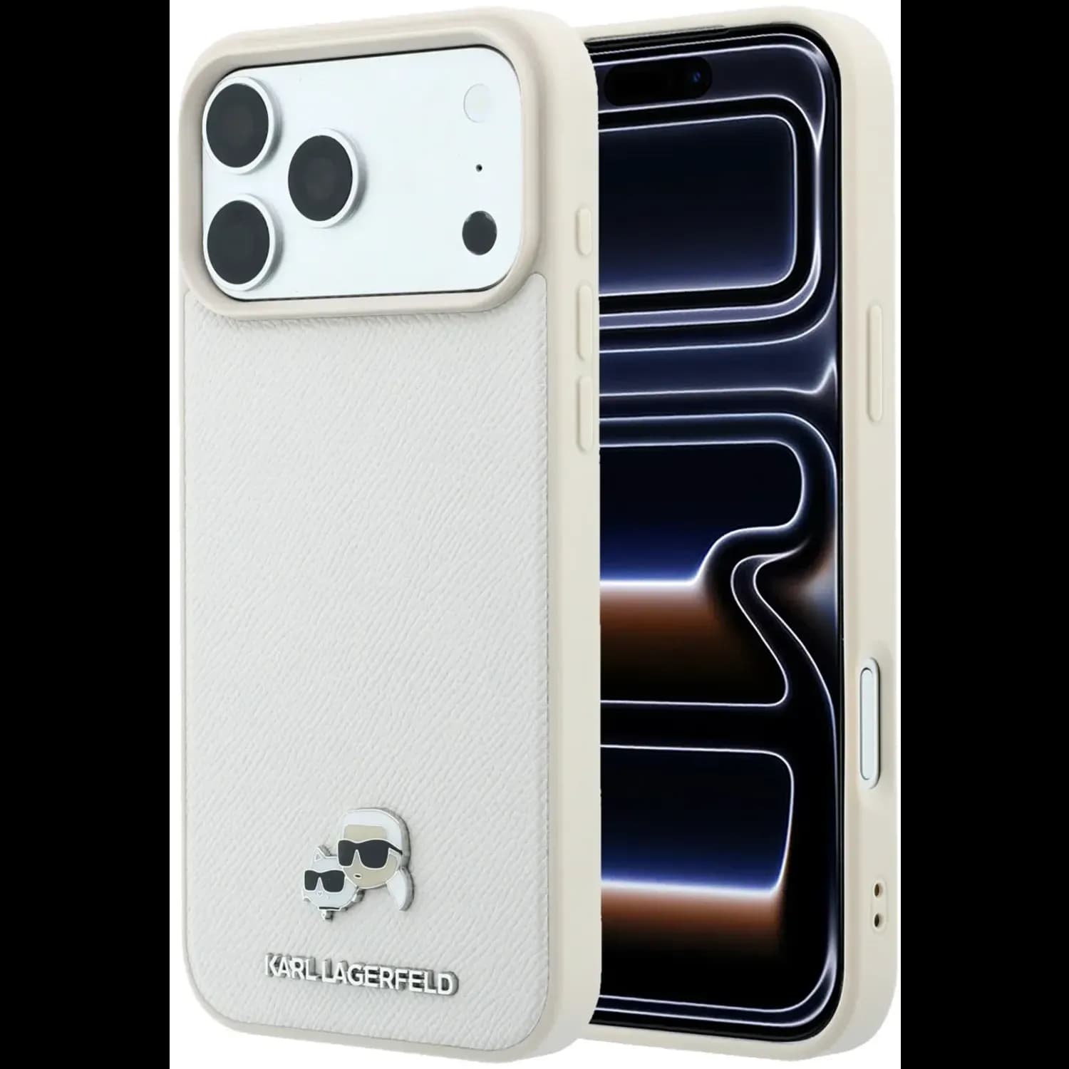 قاب کارل لاگرفلد Karl Lagerfel Grained MagSafe with Karl & Choupette Heads — تصویر ۵
