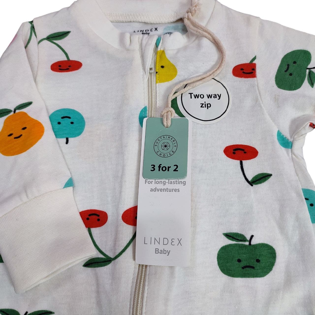 سرهمی زیپ دار نوزادی طرح میوه LINDEX Baby — تصویر ۲