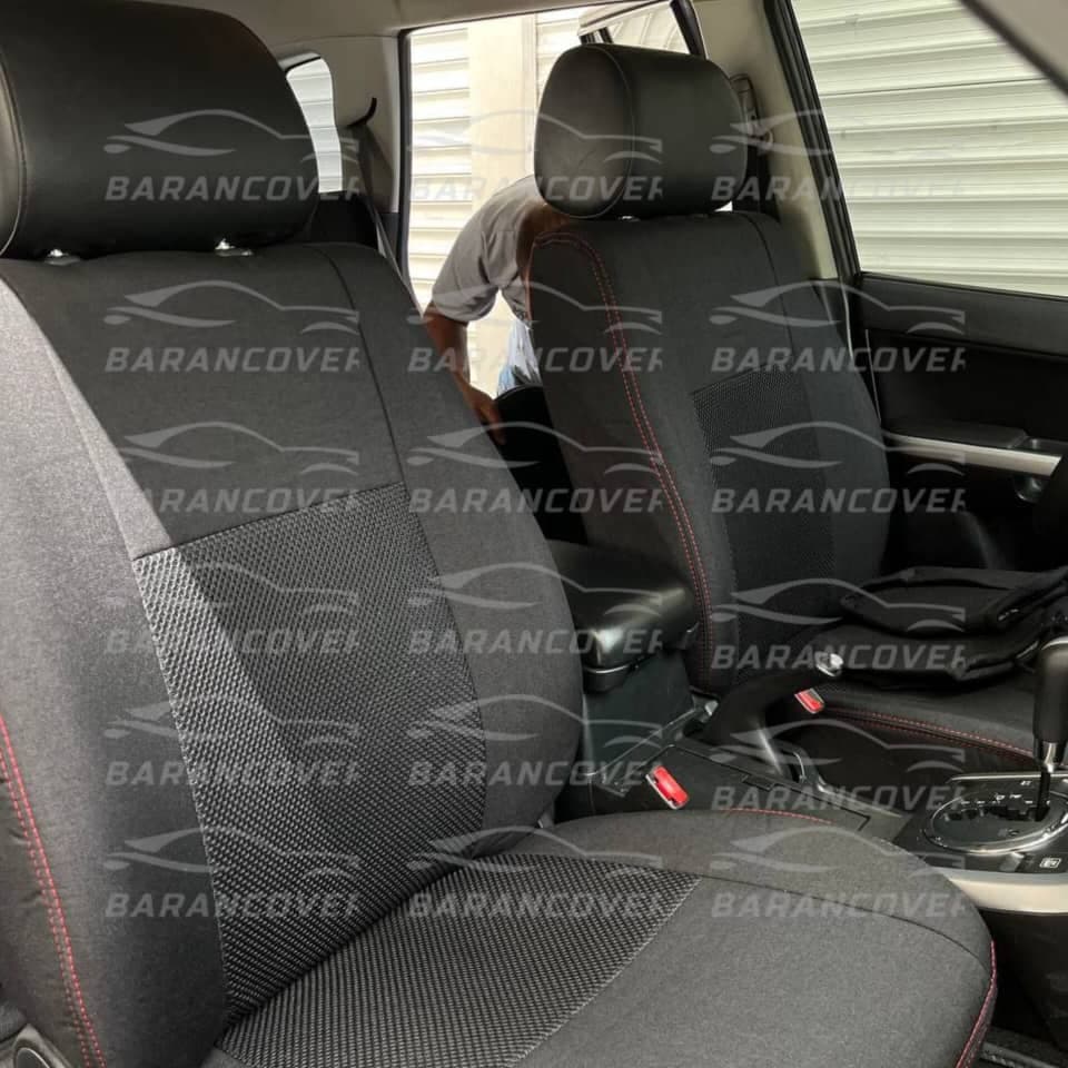 روکش صندلی سوزوکی ویتارا-vitara پارچه رنگ مشکی دوخت قرمز