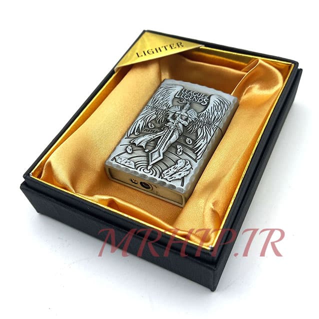 فندک گازی طرح صلیب وبال فرشته نقره ای کدa120263 — تصویر ۵