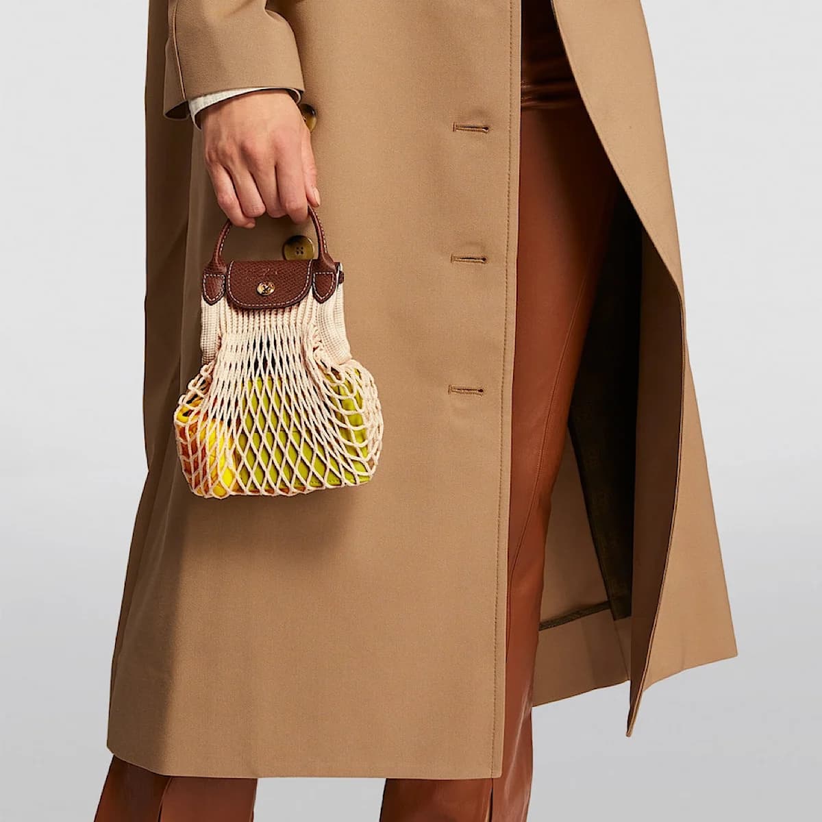 کیف لانگ چمپ Longchamp Small Le Pliage Filet Mesh Bag — تصویر ۵