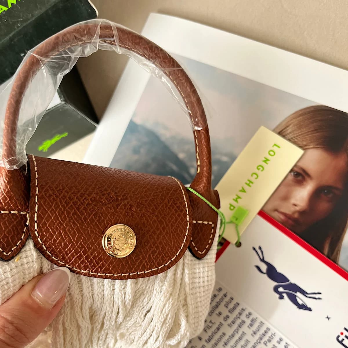 کیف لانگ چمپ Longchamp Small Le Pliage Filet Mesh Bag — تصویر ۳