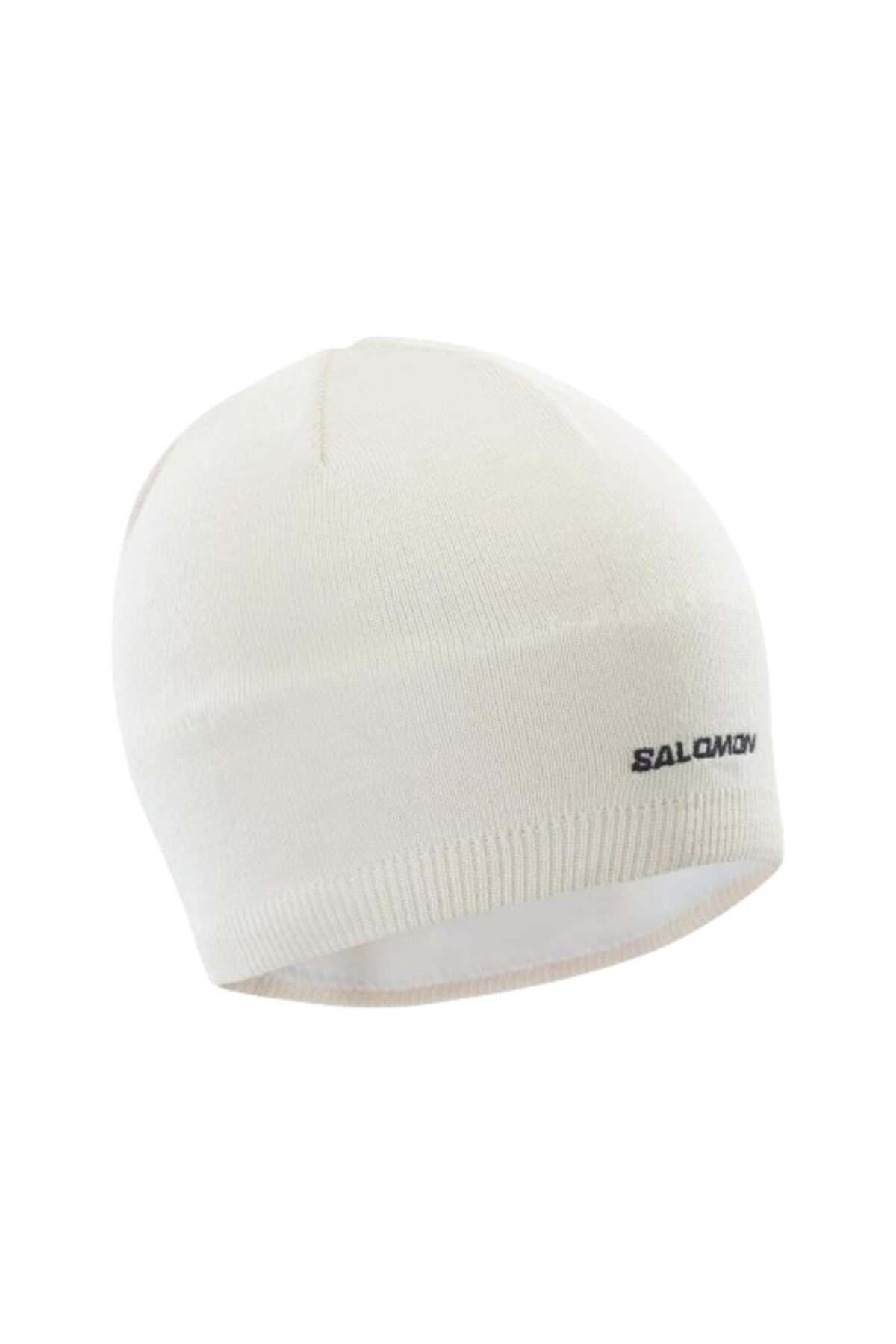 برت/کلاه بافتنی سالومون زنانه پنبه ای کرم رنگ راسته | Salomon LC2631400 TW
