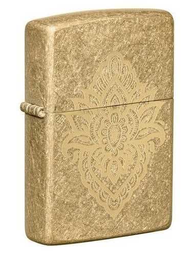 فندک زیپو طلایی نقش حنا Zippo 49798 (Henna Tattoo)