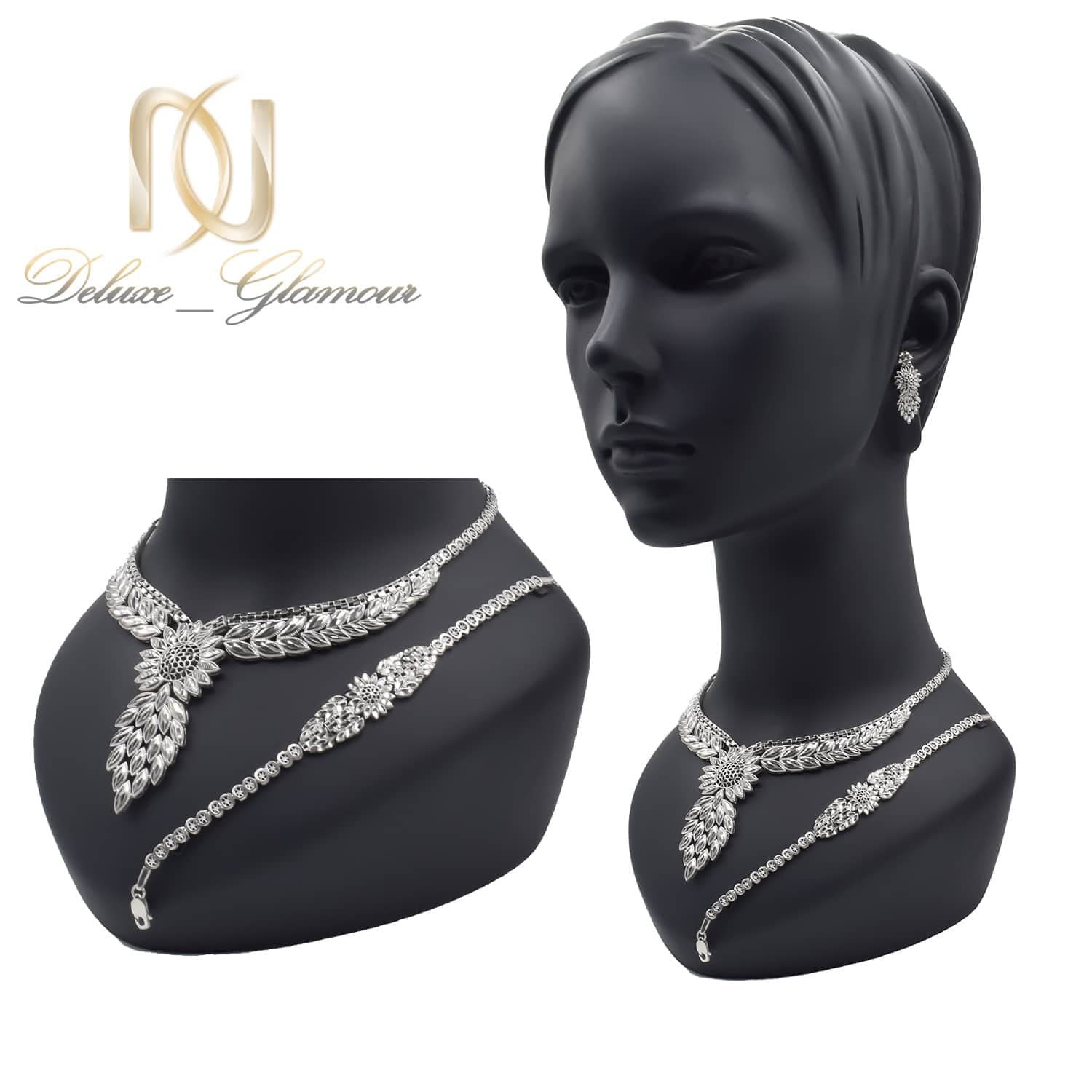 سرویس نقره تراش طرح طلا سفید شیک ns-n861 — تصویر ۲