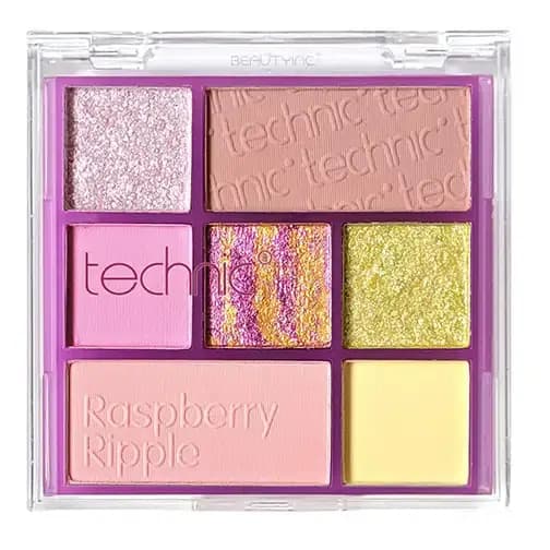 پالت سایه چشم 7 رنگ رسپبری ریپل تکنیک پاستیلی و شاین Technic Raspberry Ripple Eyeshadow Palette