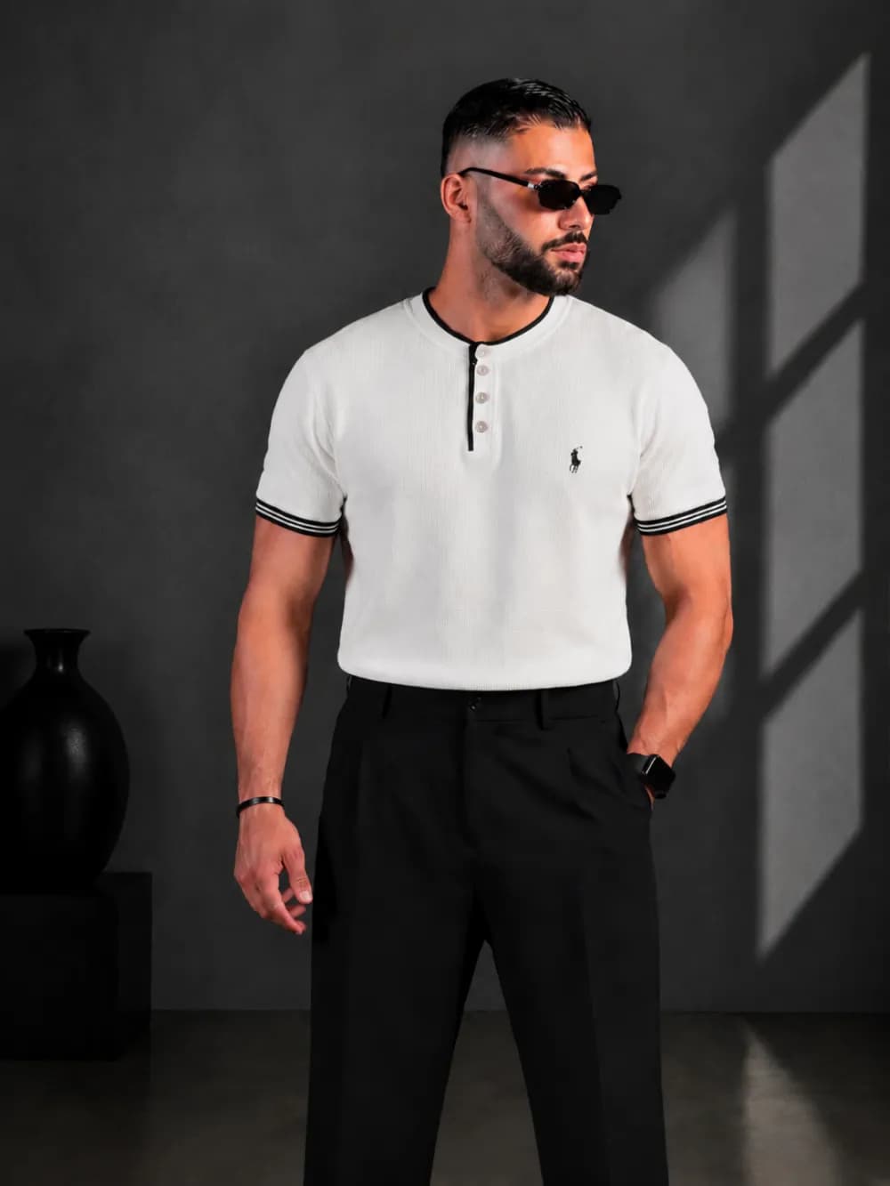 فیت شرت مردانه سه دکمه POLO