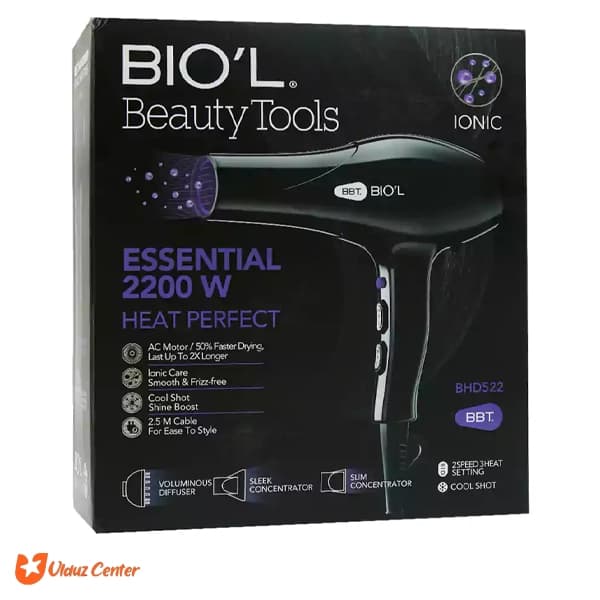 سشوار حرفه ای سالنی بیول مدل BHD522 موتور سنگین2200W — تصویر ۲