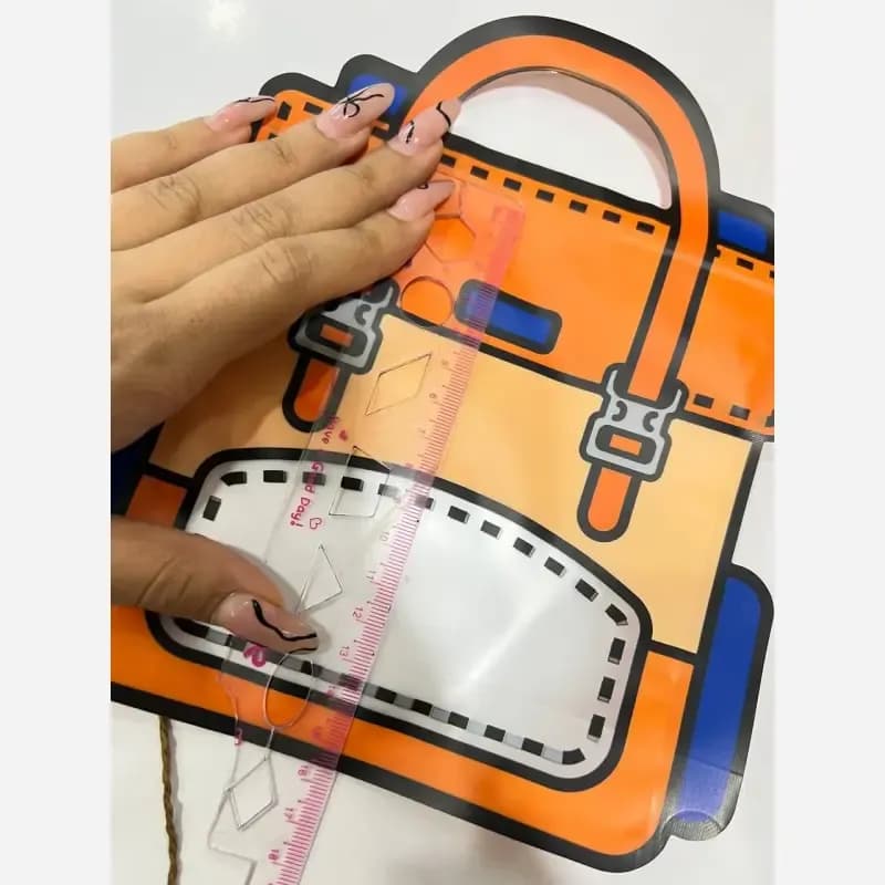 زیپ کیپ فانتزی مربعی طرح کیف ابعاد 16 در 16 سانتیمتر — تصویر ۶