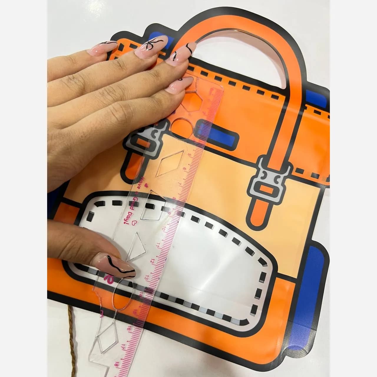 زیپ کیپ فانتزی مربعی طرح کیف ابعاد 16 در 16 سانتیمتر — تصویر ۳