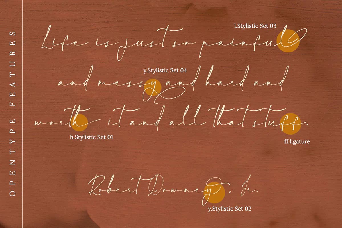 فونت سبک دستنویس Rough Hearts — تصویر ۷