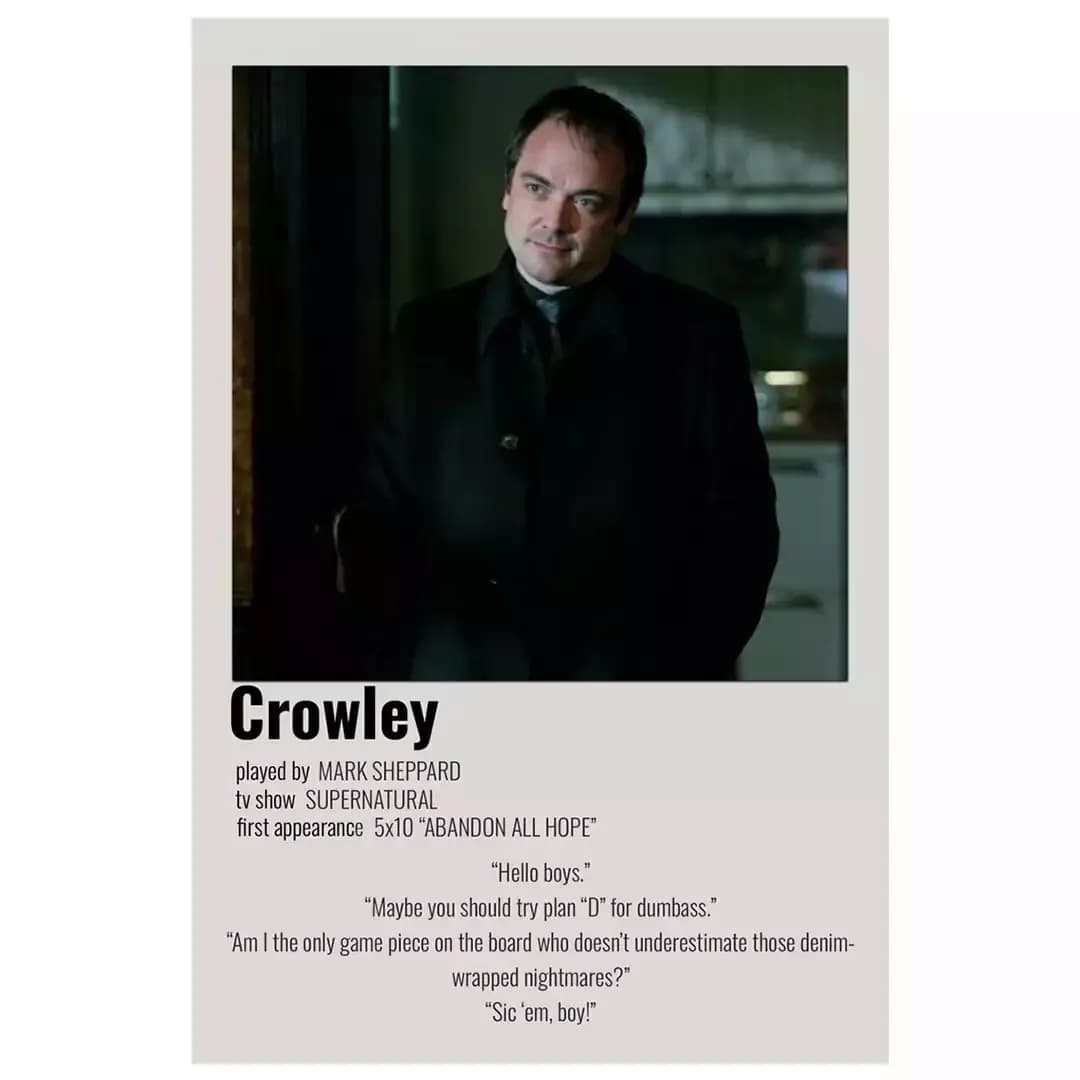 پوستر طرح فتوکارت سریال سوپرنچرال Supernatural Crowley