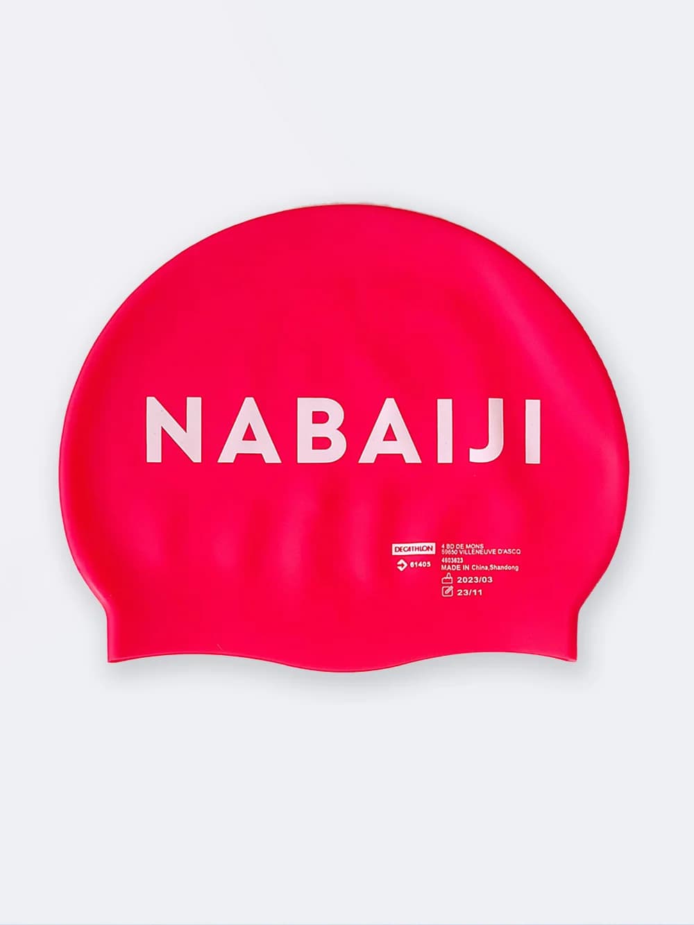 کلاه شنا حرفه ای درجه با کیفیت بالا برند ناباجی ( Nabaji ) به رنگ نئونی قرمز ( سرخابی ) — تصویر ۲