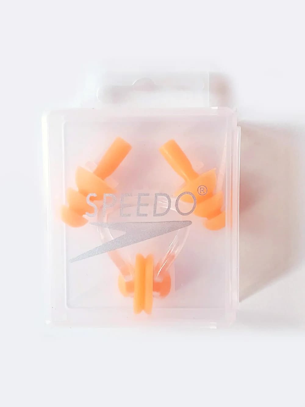 ست بینی بند و گوش گیر شنا با جنس سیلیکونی اسپیدو ( Speedo ) به رنگ نارنجی — تصویر ۳
