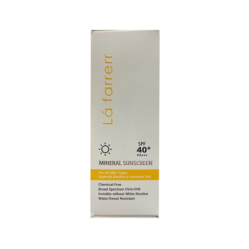 کرم ضد آفتاب مینرال SPF40 لافارر –در دو مدل رنگی و بی رنگ — تصویر ۴