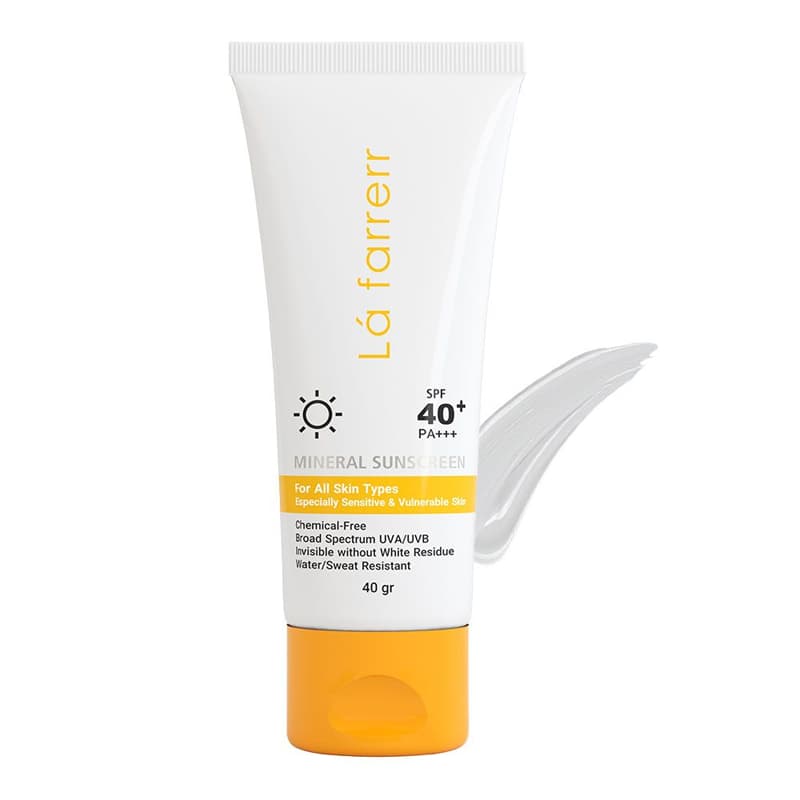 کرم ضد آفتاب مینرال SPF40 لافارر –در دو مدل رنگی و بی رنگ — تصویر ۵