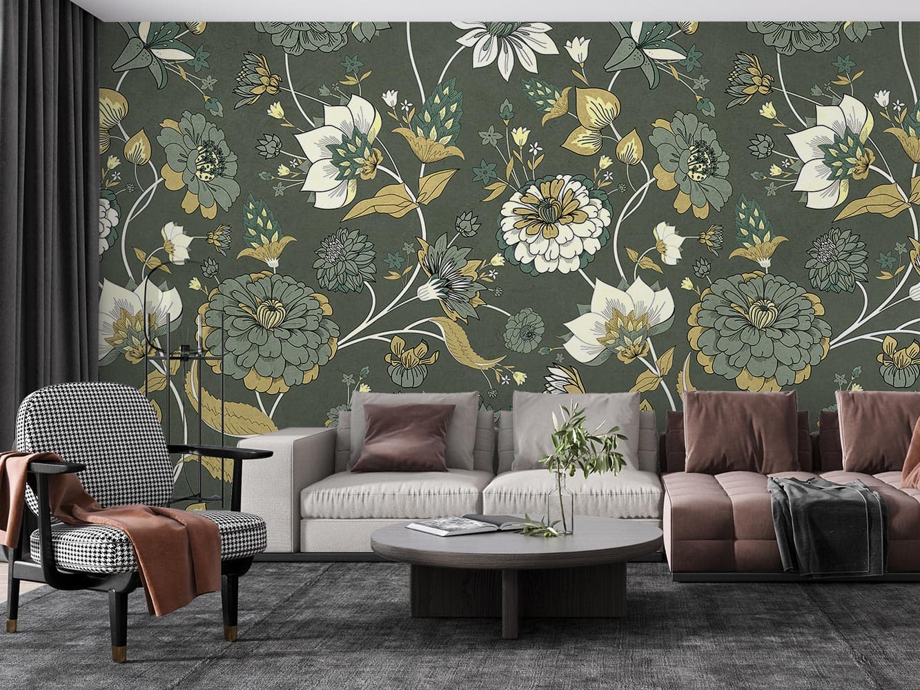 کاغذ دیواری گل لاکچری W10255300