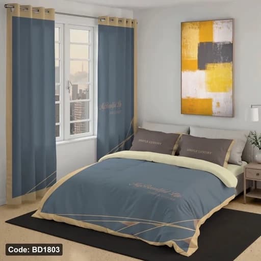 ست فانتزی روتختی دونفره 6 تیکه ساده کد BD1803 (پس کرایه)