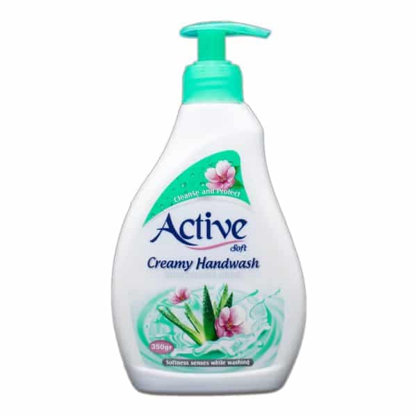 مایع دستشویی کرمی اکتیو حاوی رایحه آلوئه ورا حجم 350 گرمی