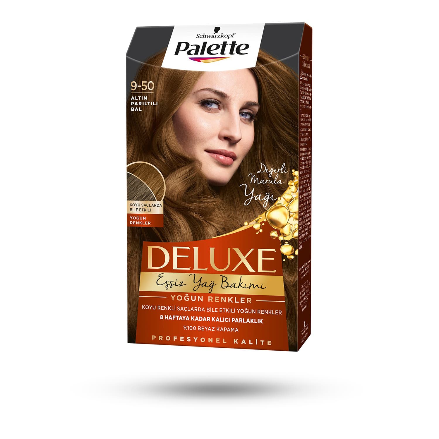 کیت رنگ مو پلت PALLETTE مدل دلوکس شماره 50-9 رنگ عسلی روشن