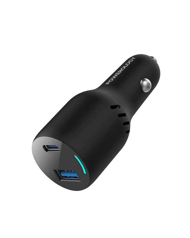 شارژر فندکی 83 وات پاورولوژی Powerology 65W Dual Ports Car Charger PCCSR013