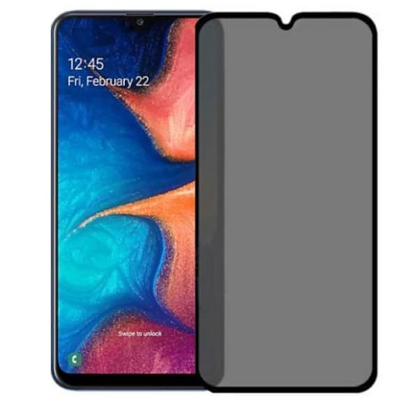 گلس حریم شخصی گوشی سامسونگ A20S پرایوسی A20S محافظ صفحه نمایش شیشه ای مشکی خصوصی Privacy Glass for Samsung Galaxy A20S — تصویر ۳