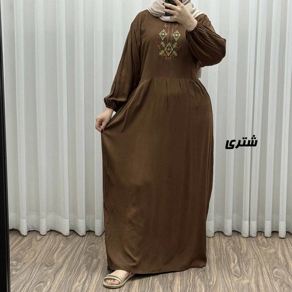 پیراهن ساحلی نخی زنانه گلدوزی/کد69618 — تصویر ۴