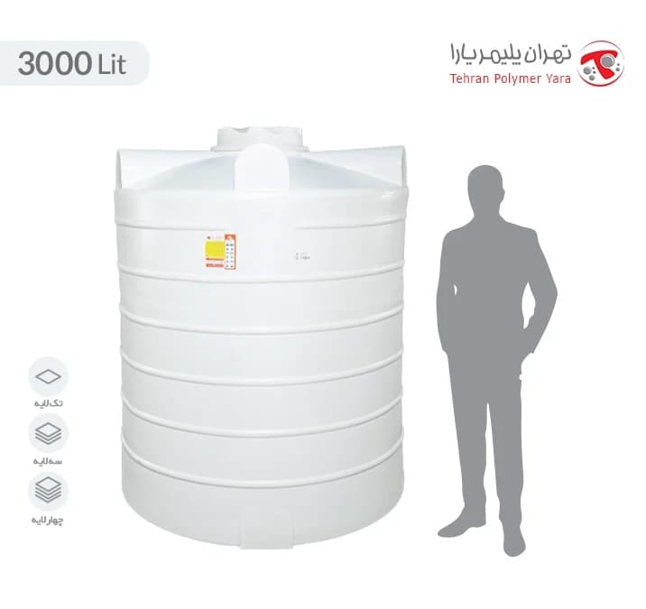 مخزن آب 3000 لیتری عمودی تهران پلیمر یارا