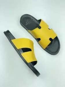 کد 365 اسلیپر صندل HERMES هرمس چرم طبیعی زرد — تصویر ۶