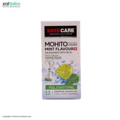 کاندوم تاخیری خاردار 12 عددی مدل Mohito Mint Flavour سوئیس کر