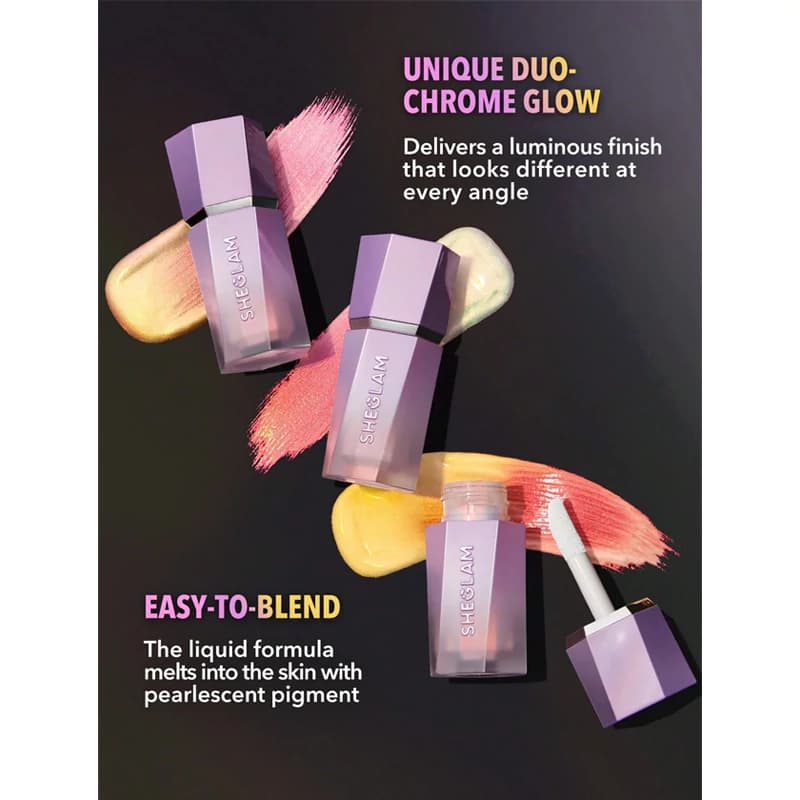 هایلایتر مایع کرومی شیگلم مدل CHROMA GLOW رنگ STAR DUST — تصویر ۴