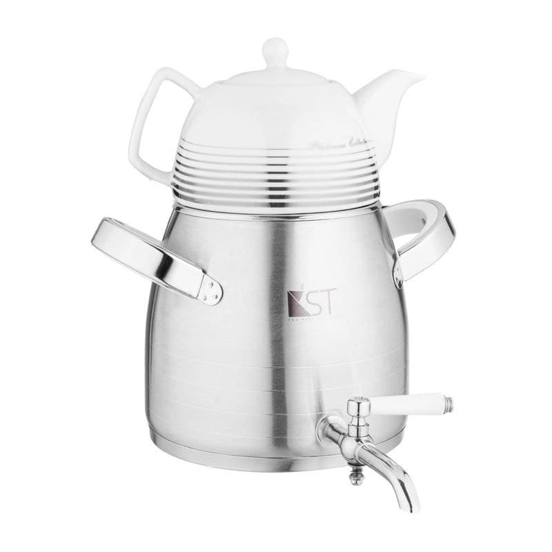 کتری قوری گلابی دسته 2تکه با قوری چینی KST-3080S کی اس تی