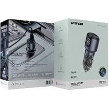شارژر فندکی گرین لاین دو پورت 75 وات (6672)مدل Green Line 75W Dual-Port Car Charger GNDPCC75W