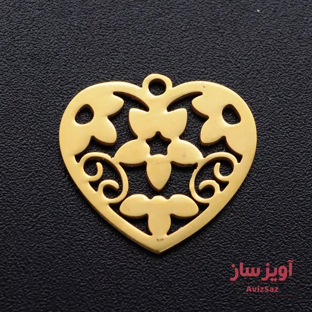 گردنبند قلب و گل کد 101054
