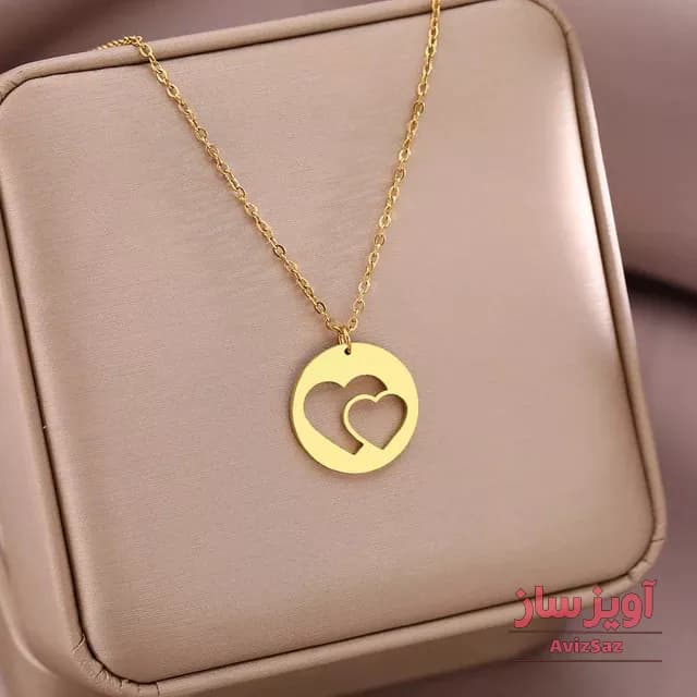 گردنبند قلب جفت و توخالی کد 101039